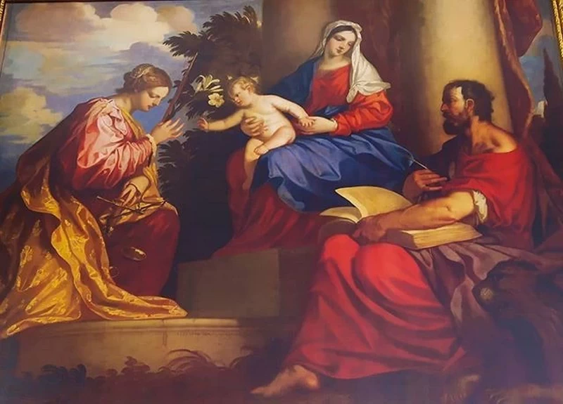 Madonna col Bambino tra giustizia e San Marco
